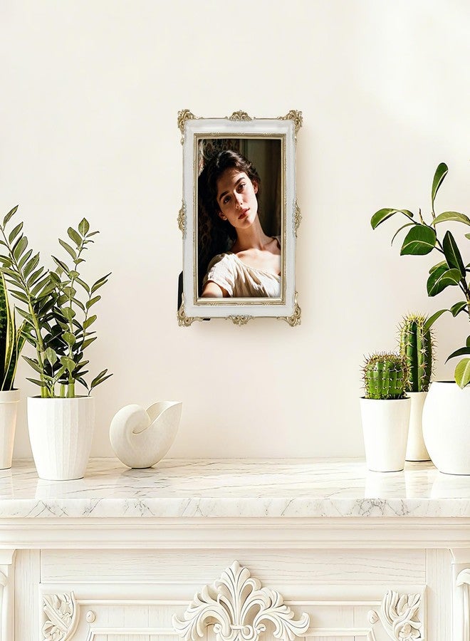 PHAREGE 5x7 White Picture Frame with Gold Trim, Vintage Decorative Display Photo Frame 5 by 7, Ornate Antique Frame for Tabletop or Wall - Image 5